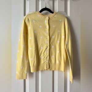 Primary Yellow and White Polka Dot Sweater